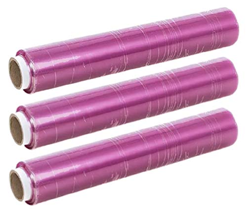 FILM transparente alimentario [PACK 3 ROLLOS 45 cm x 300 m] mayor resistencia y autoadherencia, ideal para la conservación de alimentación, fruta, verdura, bollería, pescado, embutido, carne.