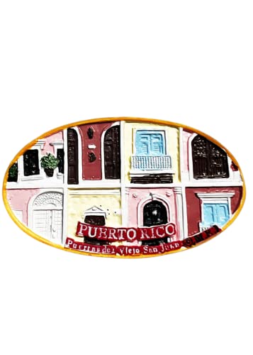 Imán decorativo artesanal San Juan Puerto Rico 3.3x2 in miniatura 1