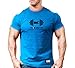 Monsta Clothing Co. Men's Workout (MC-Drift-Dumbbell) Gym T-Shirt (G:BL-A:BK/WT) Blue