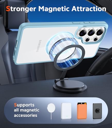 Image of FNTCASE for Samsung Galaxy S26-Ultra Case: Clear Magnetic Phone Cases with Screen Protector Compatible with Magsafe Slim Anti Yellowing Rugged Protective Transparent Cell Cover (C-Teal Magnetic)