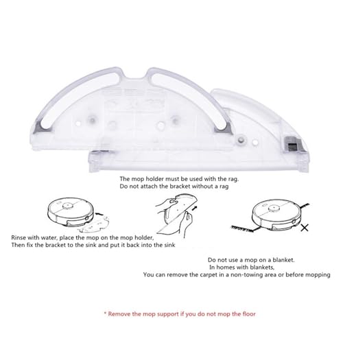 Spare Parts for Tray Mop Water Tank, Compatible for Roborock S5 MAX S50 MAX S55 MAX S6 MAXV T7 Pro, Accessories for Vacuum Cleaner(3pcs)
