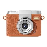 HEIBTENY Tragbare Retro-Daumenkamera mit Flip-Objektiv für vielseitige Winkel, kompaktes, spiegelloses Gehäuse mit HD-Videoaufnahme, stilvolles Vintage-Design, für Reisefotografie (braun)