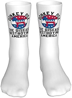 883 Compression Socks Fuck Biden Flags Donkey Pox The Disease Destroying America Calf Socks Non Slip Athletic Socks Soft Crew Socks For Walking Hiking Jogging 40cm