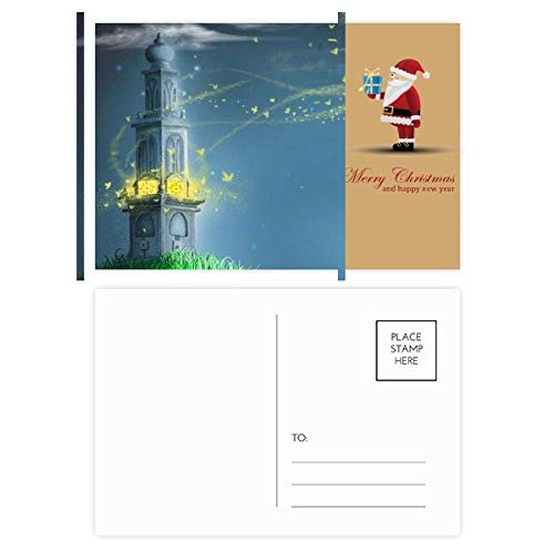 Cartes postales phare de nuit et Père Noël à écrire au coin du feu