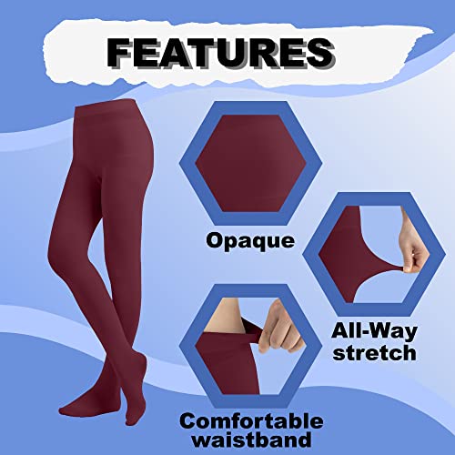 EMEM Apparel Girls' Opaque School Uniform Microfiber Footed Tights4