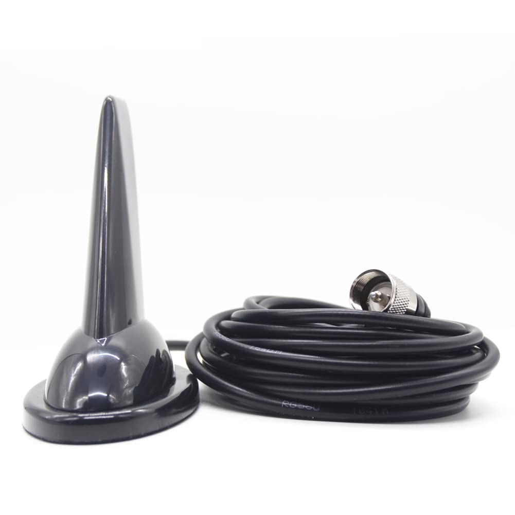 Auto Haifischflosse Antenne,Asudaro Dual Band Antenne 5M Verlängerungskabel UHF/VHF Funkantenne mit 144 MHz 430 MHz Tragbar Autoradiosignale Antenne für Zwei-Wege-Walkie Talkie-Funkantenne