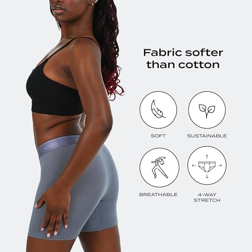 Image of Woxer Boxer Shorts for Women - 5 inch Baller Boy Shorts Underwear, Soft Modal, Chafe Free - Breathable & Moisture-Wicking
