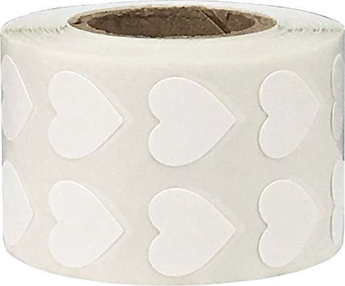 Blancs Autocollants pour le Cœur, 13 mm 1/2 Pouce Étiquettes de la Saint-Valentin 1000 Paquet Cover
