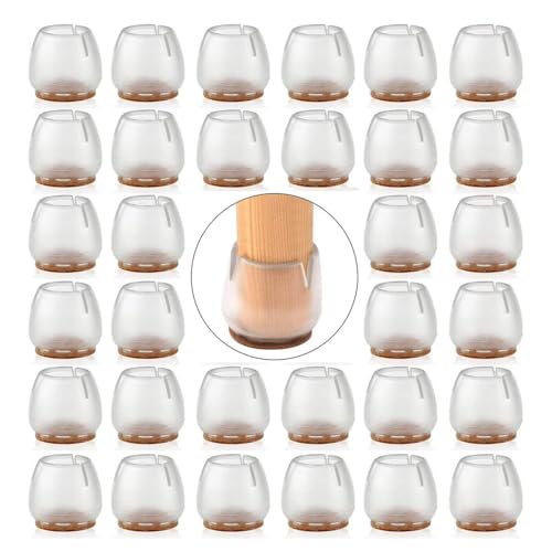 XNJIHWA 32Pcs Protectors Chair Leg Silicone Chair Leg Table Covers Floor Protectors Table Round Legs Covers Anti-Slip Anti-Scratches Anti-Noise 25-29mm