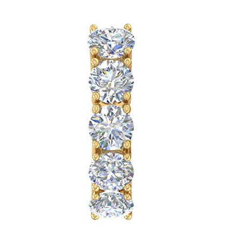 1/2 Carat Natural Diamond Hoop Earring In 10K Yellow Gold (Single Piece) #TOP1