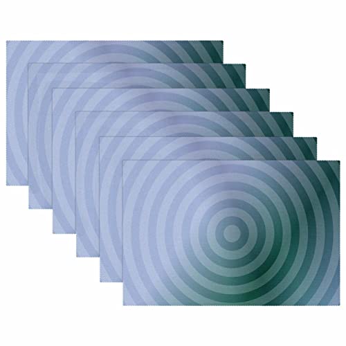 Set de table cercles concentriques lot de 6, tapis de table PVC 30x45cm - 6