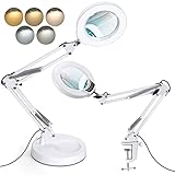 Krstlv - Lupa de aumento (10 cm, lámpara de escritorio manos libres con pinza para trabajo