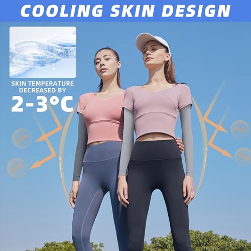 Image of BHYTAKI UV Sun Protection Arm Sleeves, UPF 50 Sports Cooling Arm Compression Sleeves for Men Women Teenager