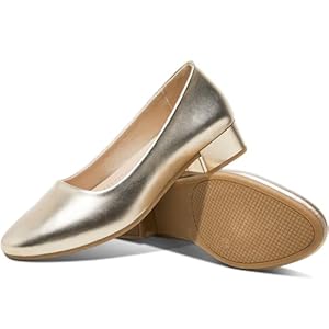 Jeekopeg Low Chunky Pumps Women’s Round Toe Heels PU Leather Chunky Pump Shoes Classic Closed Toe Pumps Low Heel Dress Shoes for Women