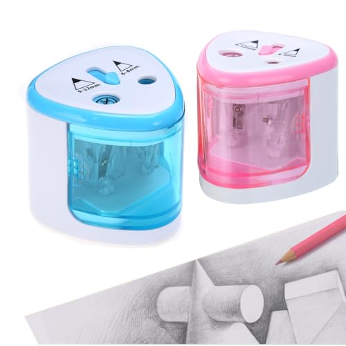 STOBOK sacapuntas resistente lapices aula lápiz de color sacapuntas de bateria mecánico estuche de lápices sacapuntas electrico sacapuntas de agujeros sacapuntas para pencel Blue