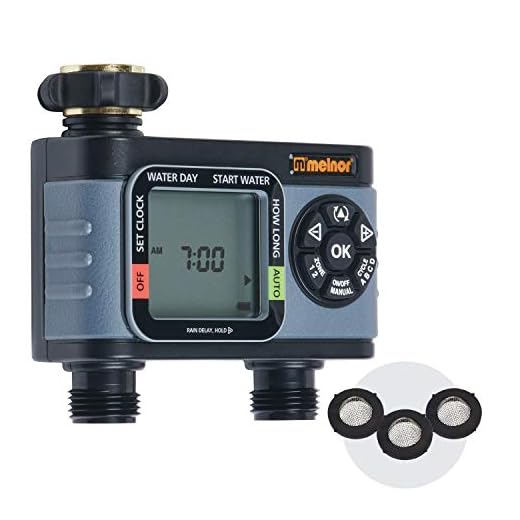 Melnor 65076-AMZ HydroLogic 2-Zone Digital Water Timer with 3 washers Set, Amazon Bundle