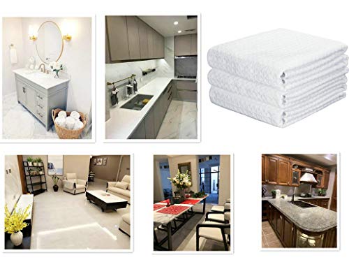 Verasong Waffle Weave Kitchen Towels Thick Microfiber Dish Drying Towels Absorbent Tea Towels Hand Towel Lint Free 16Inch X 24Inch 3 Pack White #TOP6