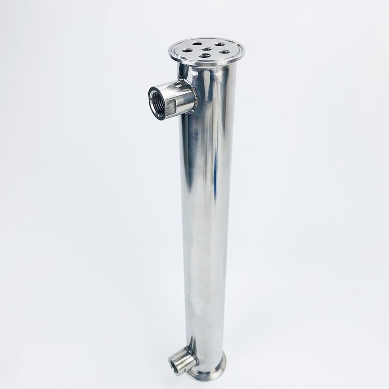2"(51mm) OD64mm,Stainless Steel304 Condenser 450mm,6 Pipes Inside ID 8mm,Connection Female Thread 1/2"
