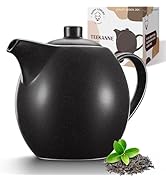 Ceramic Teapot with Infuser - 40 oz Large Teapot with Strainer - Ceramic Tea Pots for Tea - Teawa...
