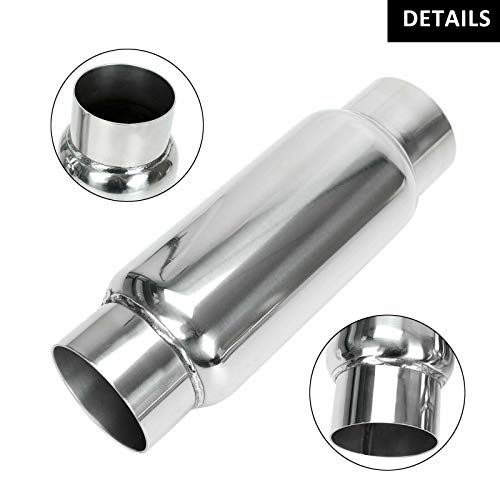 3" Inlet 3" Outlet Exhaust Muffler, Pair Of 3 Inch Resonator Universal Stainless Steel Exhaust Muffler Resonator For Cars, 12" Overall Length #TOP2