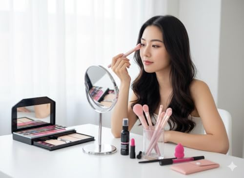 Image of Just Tya | All-in-One Full Makeup Kit for Women & Girls - Complete Combo with Eyeshadow, Lipstick, Eyeliner, Kajal, Foundation, Primer, Brushes, Sponge & More | Beginner & Professional Set