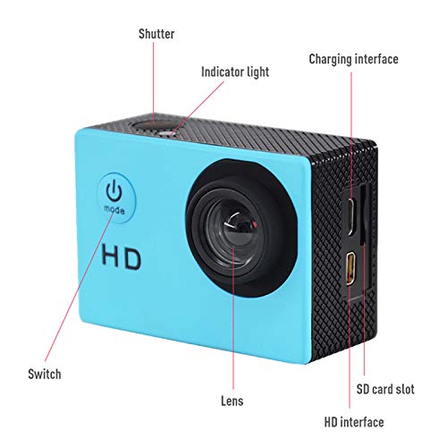 BITUBITU Câmera esportiva à prova d'água 500 W Pixel grande angular filmadora subaquática com acess