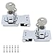 JaneYi (2 Piezas) Cerrojo de Metal 65mm Hebilla del Pestillo de La Puerta con Candado y Llave - Cromado Hardware para Cerrar Cobertizo Puertas Gabinetes Cajas Mueble