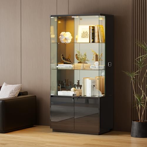 Gurexl 71 Tall Glass Display Cabinet