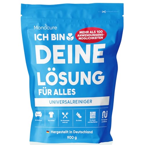 Monocure Quitamanchas Ropa Soy tu solución para todo, Oxi Action en polvo elimina olores, manchas difíciles, potenciador de lavado y refresco blanco, sin cloro, fragancias, 900 g
