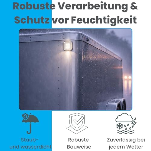 2x LED Umrissleuchte 12-24 Volt 65x65mm zum Anschrauben mit Reflektor Weiß Positionsleuchte Begrenzungsleuchte LKW PKW Anhänger Wohnwagen