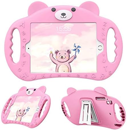 PZOZ iPad Mini Case Kids Shock Proof Handle Stand Cover for Apple 7.9 Inch Mini 1/2/3/4 Generation Tablet ShockProof 1st/2nd/3rd/4th Gen for Boys and Girls Children (Pink)