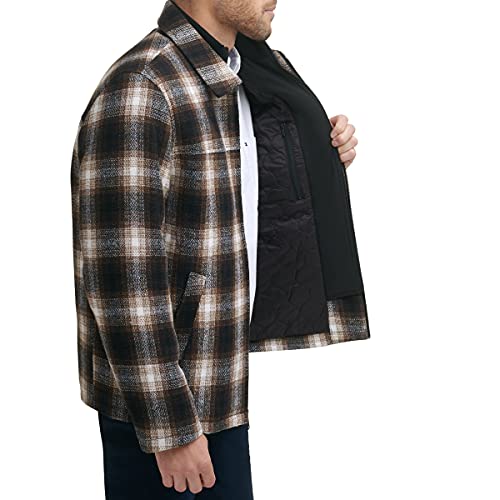 Image of DOCKERS Men's Wool Blend Zip Up Jacket With Quilted Bib