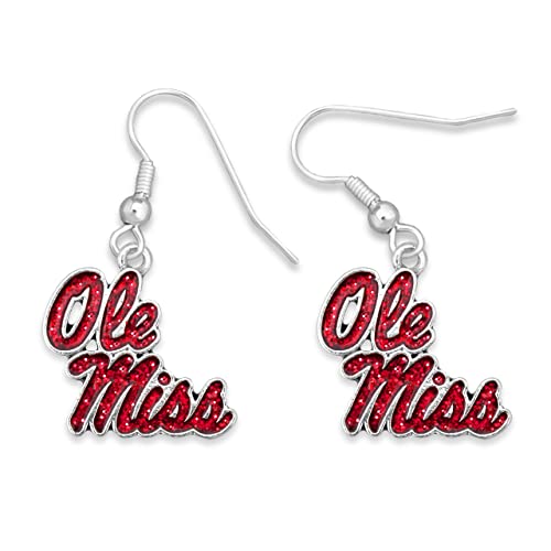Ole Miss Rebels Game Day Glitter Earrings Jewelry Gift Licensed UM