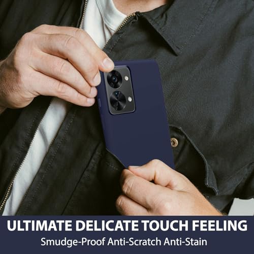Image of LIRAMARK Liquid Silicone Soft Back Cover Case for OnePlus Nord 2T 5G / 1+Nord 2T 5G (Midnight Blue)
