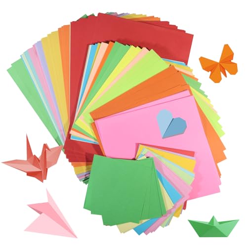 300 Hojas De Papel Origami - Cartulinas Colores 20 Colores, Folios Colores A4 21 X 29,7 20 X 20 12 X 12 Cm 3 Tamaños Set De Papel Para Manualidades, Origami Diy Para Hacer Por Ti Mismo Regalos
