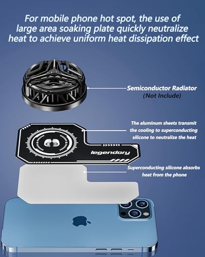 Image of 2 Pcs Magnetic Cooler Pad, Universal Smart Phone Cooling Pad,Heatsink Cooling Black Games Holder Sticker, Phone Self-Adhesive Cooling Plate Extend Battery Life