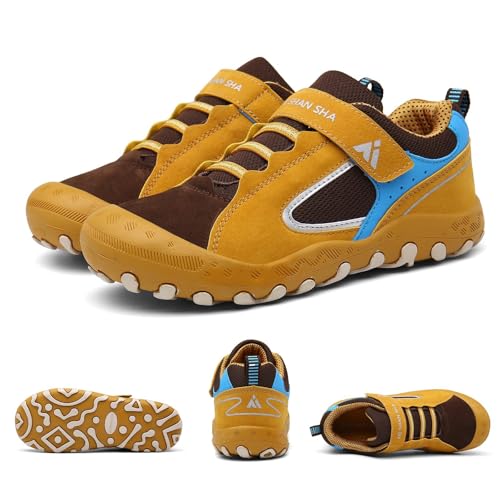 Mishansha Trampki dziewczęce Chłopak Oddychające dziecięce Obuwie sportowe Low Top Sneakersy Rozmiar 24-38 EU, Żółty, 27 EU