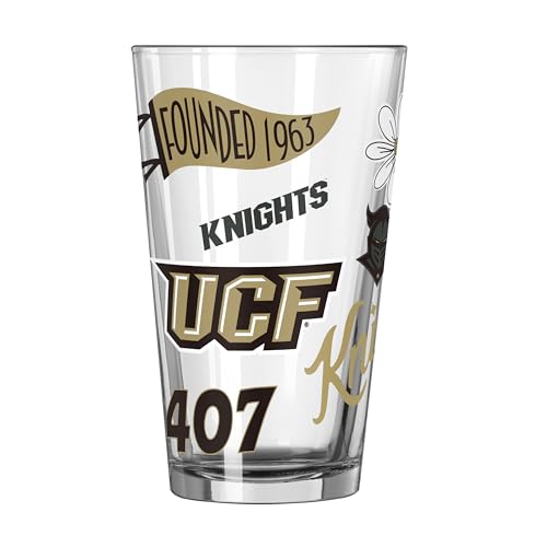 Image of Logo Brands NCAA 16 oz Pint Glass - Durable Glass With Bold Team Color- Chip-Resistant Rim Drinkware For Fans, Tailgates, Home Bars & Everyday Use