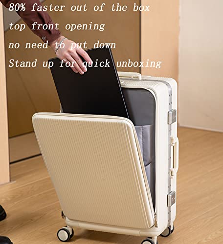 Multifunctional Suitcase, USB Interface Front Open Trolley Case Universal Wheel Password Suitcase Large Capacity (Gray 59 * 39 * 23)3