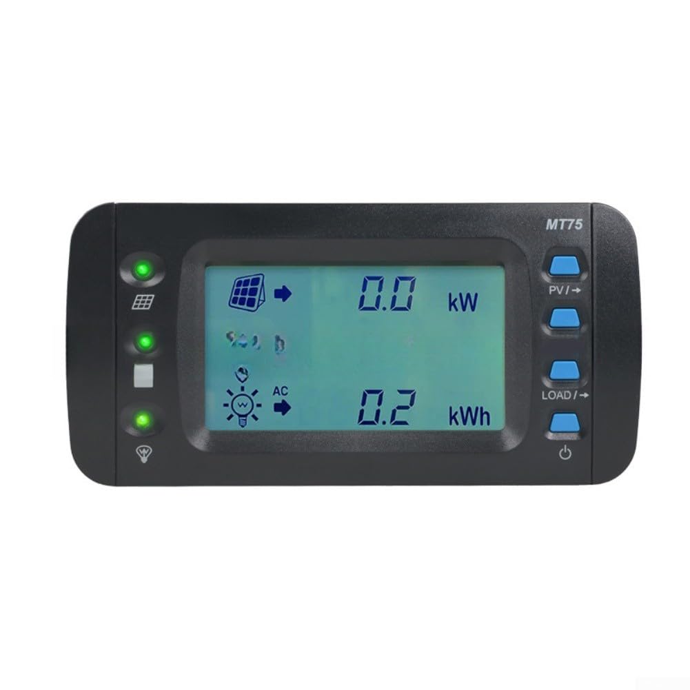 MT75 - Misuratore remoto con LCD da 4,7 pollici, per il monitoraggio di Solar Charge Controller e Inverter Dual RJ45 Porte RS485 Connettività Supporto a parete WiFi Controllo PC