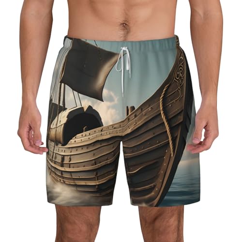 Ropa de playa para hombre con bañador transpirable ligero de barco vikingo
