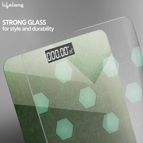 Image of Weighing Machine with Backlit LCD Panel |Digital Weight Machine for Body Weight|Thick Tempered Glass with LCD Display|Bathroom Weighing Scale (Olive Green) (Olive Green)