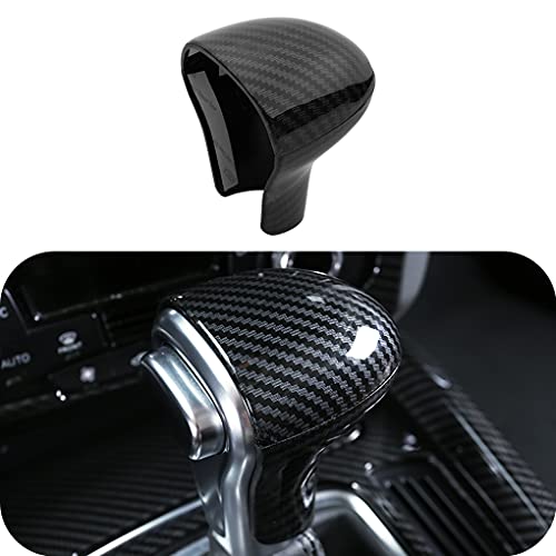 LDYFC Sport Style Gear Shift Knob Cover Sticker Head Trim for Au-di A4 A5 A6 S6 A7 S7 Q5 Q7 (ABS with Carbon Fiber Pattern)