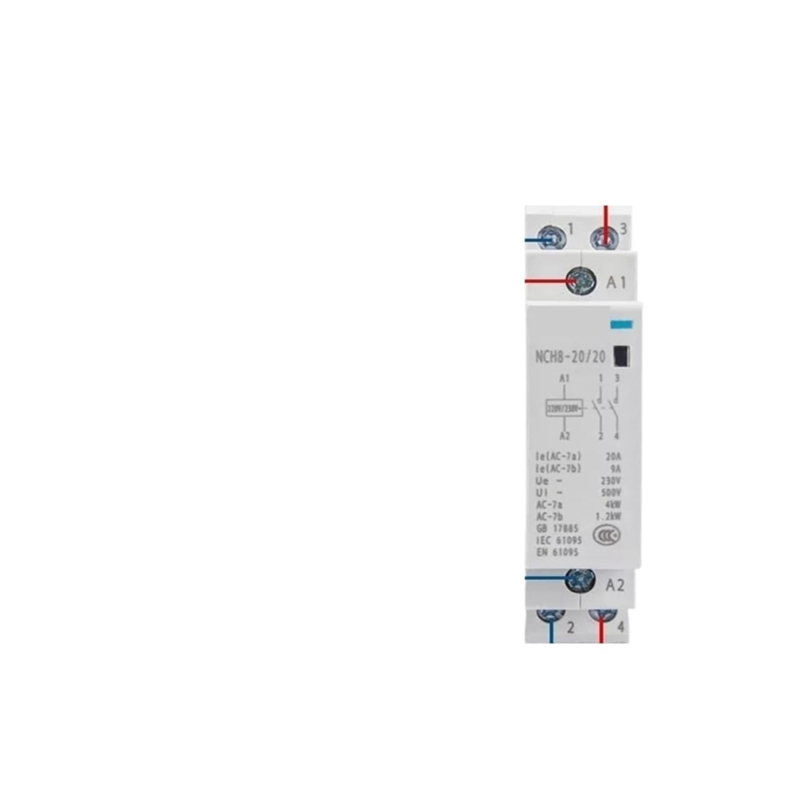 NCH8-20 NCH8-25 20A 25A 63A Contactor Modular de CA for el hogar con carril Din 2NO 2NC 1NO 1NC 4NO 220V/230V(NCH8-63A,2NO2NC)