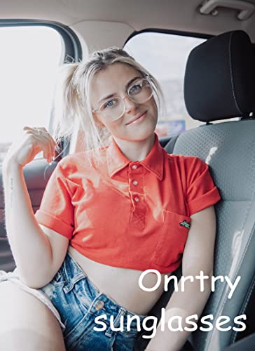 Image of Onrtry Non Prescription Glasses for Men Women Square Clear Lens Eyeglasses