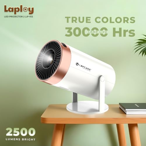 LAPCARE LLP-012 LED Projector with 1080p HD Resolution, Rotatable Design, Built-in Streaming Apps, 2500 Lumens, Screen Mirroring, 3 W Speaker, 1 GB... - Image 2