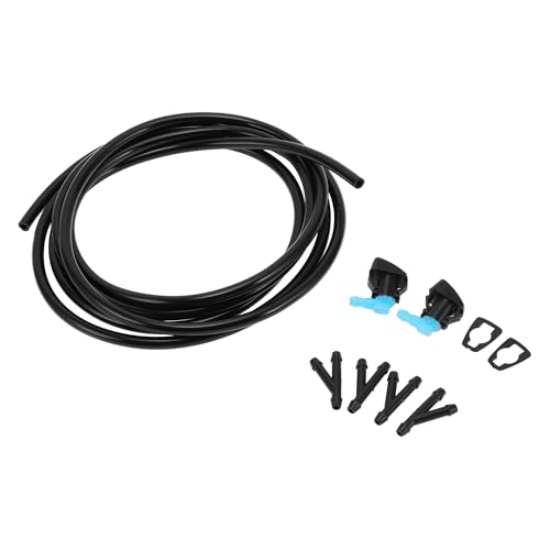 INFINAUTO Windshield Washer Nozzle Kit, Front Windshield Spray Nozzles Wiper Spray Washer Jet with Fluid Hose Gasket for Ford Focus 2008-2011 Black Blue, 1 Set