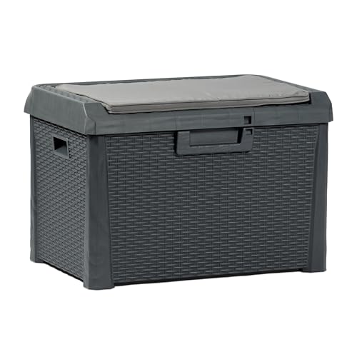 TOOMAX Auflagenbox Kissenbox mit Kissen, Anthrazit, 73 x 50.5 x 49.5 cm