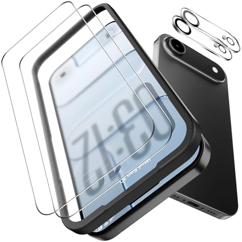 OMOTON 2+2 Pack Matte Screen Protector for iPhone Air Matte Layer Film with Camera Lens Protector Easy Installation Tool Anti-glare Smooth Touch Feel as Silk