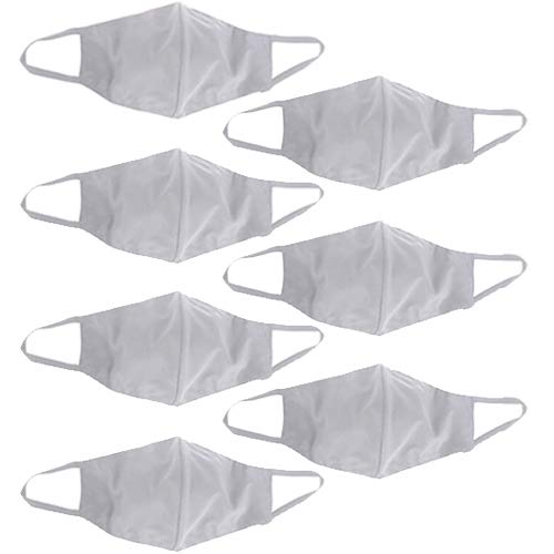 Combo 07 Máscaras de Tecido Dupla Camada Slim Fitness Fashion + Munhequeira Branco